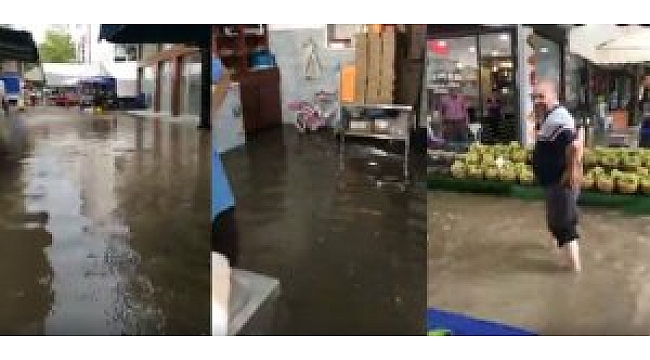 Darıca'da dükkanları su bastı
