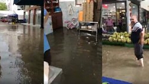 Darıca'da dükkanları su bastı