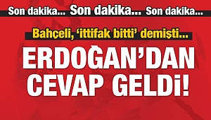 Erdoğan'dan Bahçeli'ye cevap