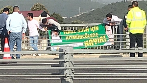 Osmangazi Köprüsü'nde 'Kömürcüler OSB' eylemi