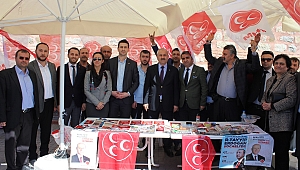Büyükgöz'den MHP ve AK Parti standına ziyaret