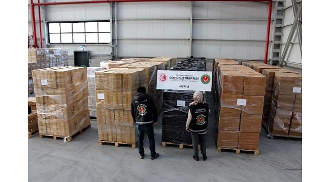 Kocaeli'de 624 bin 800 paket kaçak sigara ele geçirildi