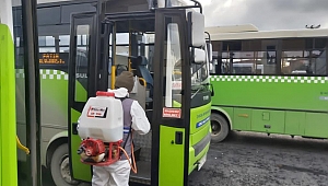 Gebze’de halk otobüsleri  dezenfekte ediliyor