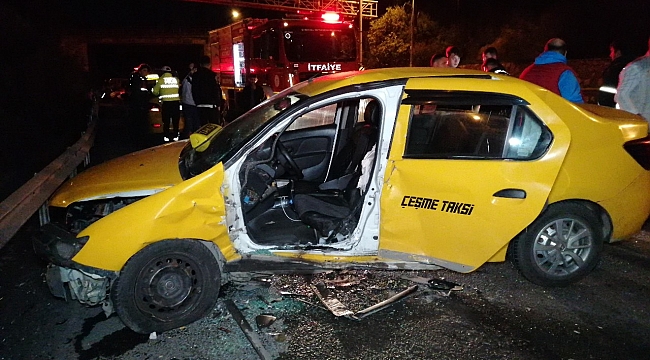 Ticari taksi ile otomobil çarpıştı: 5 yaralı