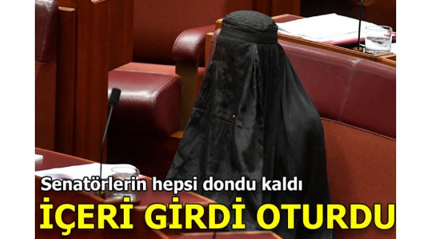 Senatoya burka giyip geldi tepki aldı